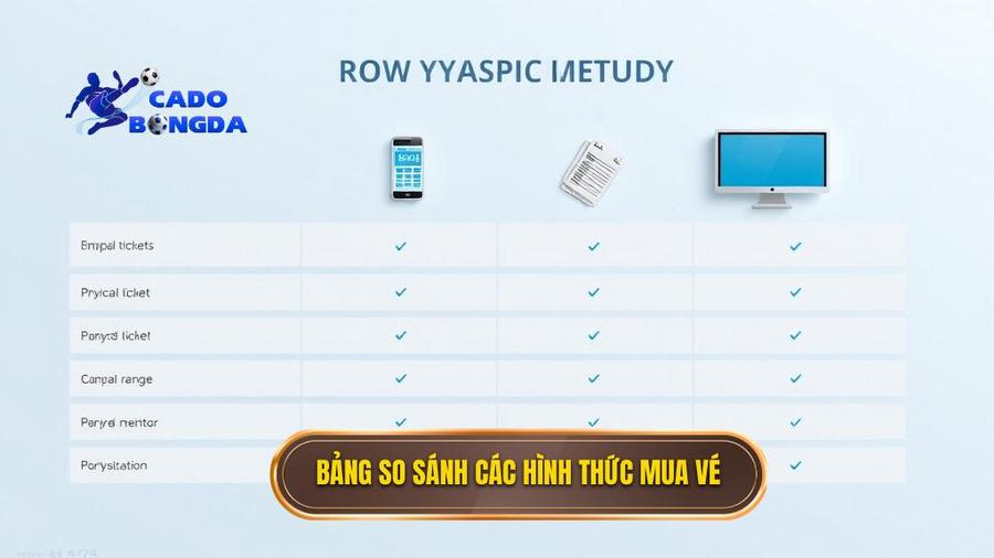 Bảng so sánh các hình thức mua vé